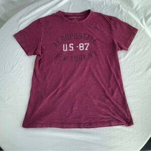 Aeropostale Men’s Maroon Worn Condition Short Sleeve Tee